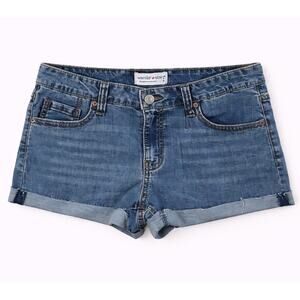 Vanilla Star Denim Shorts Juniors 9 Blue Cuffed Low Rise Jean Shorts 29 Waist